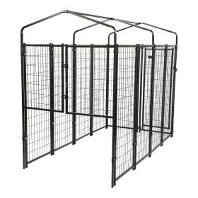 6.9 x 3.3 x 5.6 ft Dog Kennel with Waterproof Cover, Welded Wire Outdoor Dog Playpen, Black