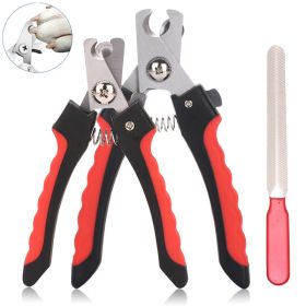 Pet claw Care Professional Pet Cat Dog Nail Clipper Cutter With Sickle Stainless Steel Grooming Scissors Clippers for Pet Claws (Color: Red)